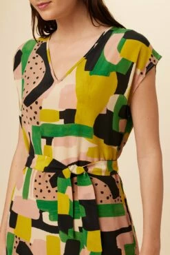 Cindra Washable Silk Midi Dress - Piazza -AMOUR VERT Sales 9674 Cindra Piazza 4