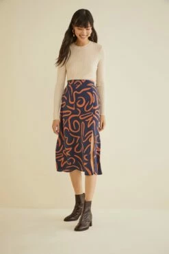 Ollie Midi Skirt - Matisse 8 Ollie Midi Skirt - Matisse -AMOUR VERT Sales 9678 Ollie Silk Matisse Rust 2293 web