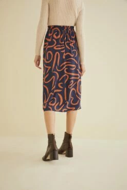 Ollie Midi Skirt - Matisse 9 Ollie Midi Skirt - Matisse -AMOUR VERT Sales 9678 Ollie Silk Matisse Rust 2326 web