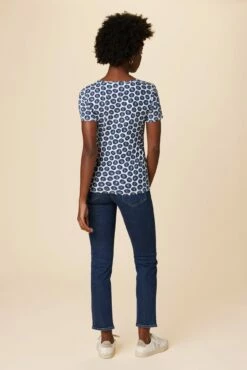 Cara Reverie Knit Tee - Calico Navy -AMOUR VERT Sales 9818R1 SS Cara Calico Navy 3