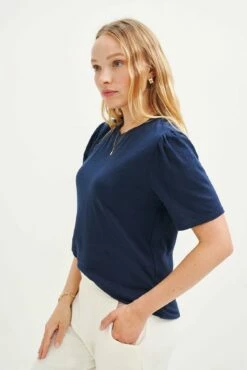 Odilia Reverie Slub Tee - Navy -AMOUR VERT Sales 9828 Odilia Slub Navy 2324 web bb1f2db4 21d9 4fad 9e0a f2ad4e39e76a