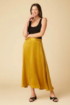 Blaze Cottonseed Cupro Skirt - Gold -AMOUR VERT Sales 9837 Blaze Cupro Gold 4