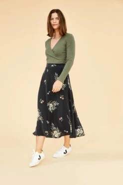 Blaze Washable Silk Skirt - Valley Floral