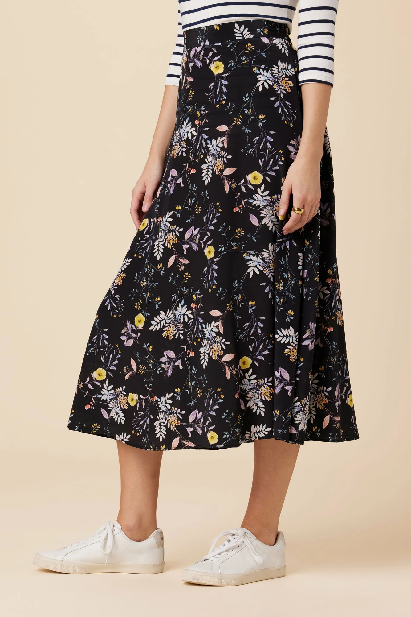 Blaze Washable Silk Skirt - French Jardin Black 5 Blaze Washable Silk Skirt - French Jardin Black - Image 3