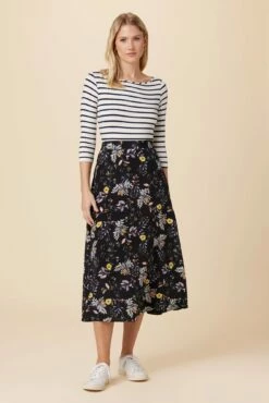 Blaze Washable Silk Skirt - French Jardin Black 8 Blaze Washable Silk Skirt - French Jardin Black -AMOUR VERT Sales 9838 Blaze French Jardin Black 4