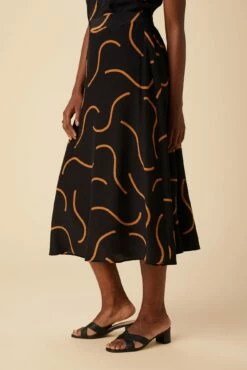 Blaze Washable Silk Skirt - Waves Caramel -AMOUR VERT Sales 9838 Blaze Silk Waves Caramel 2