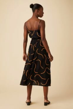 Blaze Washable Silk Skirt - Waves Caramel -AMOUR VERT Sales 9838 Blaze Silk Waves Caramel 3