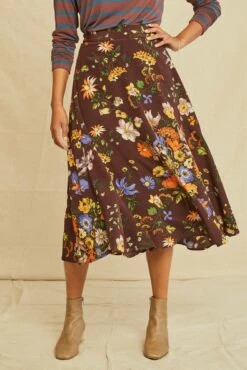 Blaze Washable Silk Skirt - Palermo Print