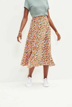 Blaze Washable Silk Skirt - Seaside Floral