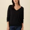 Mayr Long Sleeve Dream Knit Tee - Black -AMOUR VERT Sales 9938 Long Sleeve Mayr Black 1