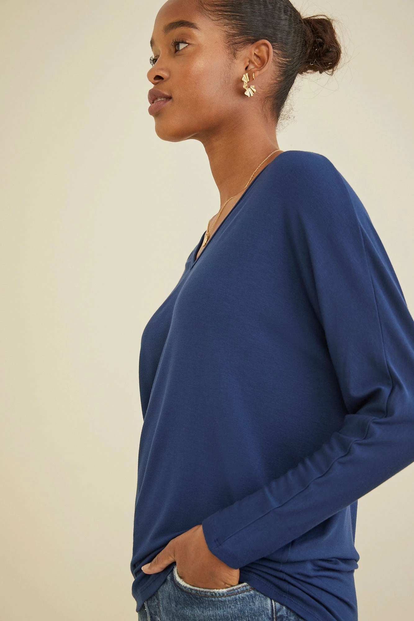 Mayr Long Sleeve Dream Knit Tee - Navy 7 Mayr Long Sleeve Dream Knit Tee - Navy - Image 5