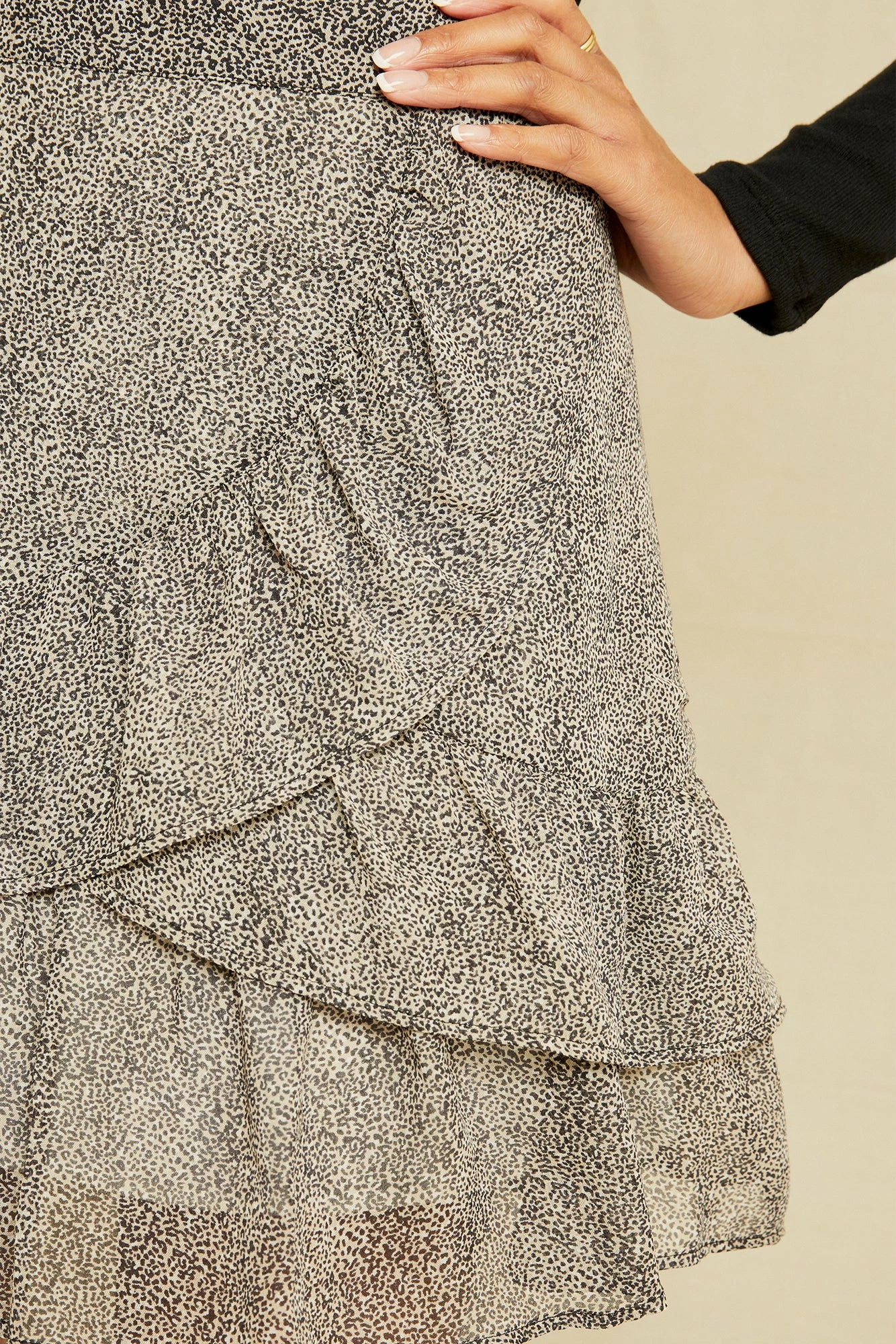 Blair Upcycled Skirt - Snow Leopard 4 Blair Upcycled Skirt - Snow Leopard - Image 2