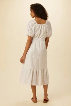 Michelle Cotton Eyelet Dress - White -AMOUR VERT Sales 9987 Michelle Eyelet White 3