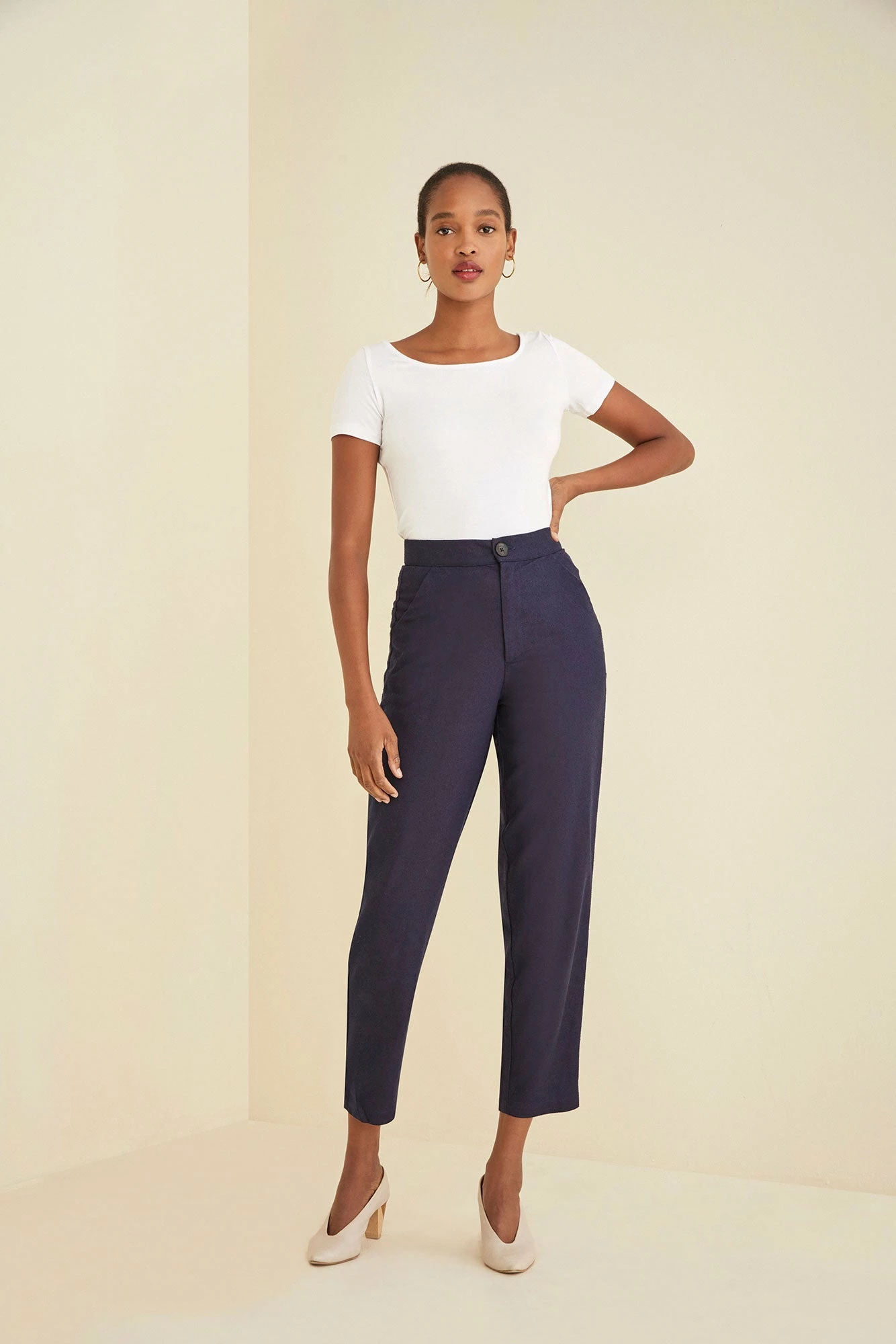 Dava Silk Noil Pants - Navy - ReAmour 3 Dava Silk Noil Pants - Navy - ReAmour