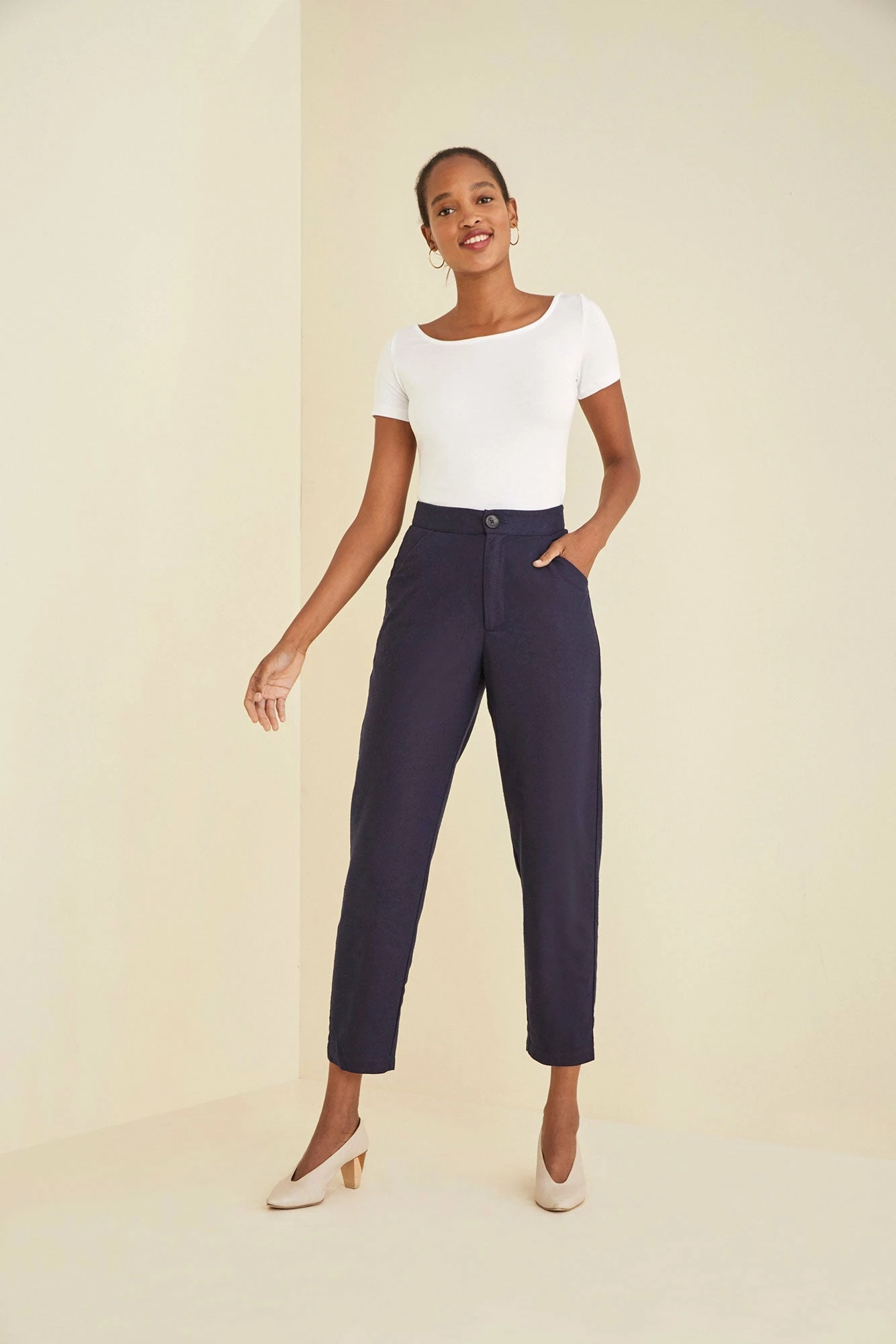 Dava Silk Noil Pants - Navy - ReAmour 11 Dava Silk Noil Pants - Navy - ReAmour - Image 9