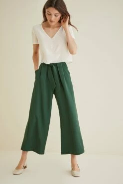 Eldora Wide Leg Pant -AMOUR VERT Sales Eldora Green 0037 web