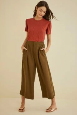 Kowtow Pleat Pants - Khaki