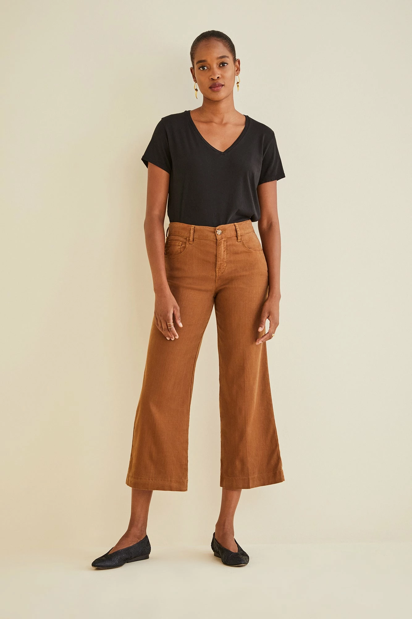 Annabelle Wide Leg Cropped Pant - Tobacco 6 Annabelle Wide Leg Cropped Pant - Tobacco - Image 4