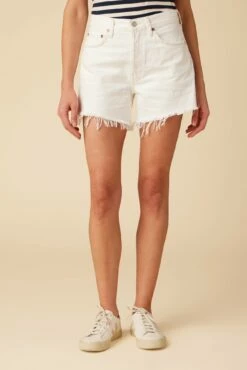 AMOUR VERT Sales 19 AGOLDE Parker Long Denim Short - Panna Cotta