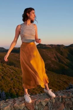 Blaze Cottonseed Cupro Skirt - Gold