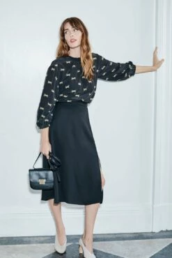 Endora Washable Silk Blouse - Jaguar -AMOUR VERT Sales endora marketing 48c1613e 6b23 49b1 ab82 5c83a9e75c5b