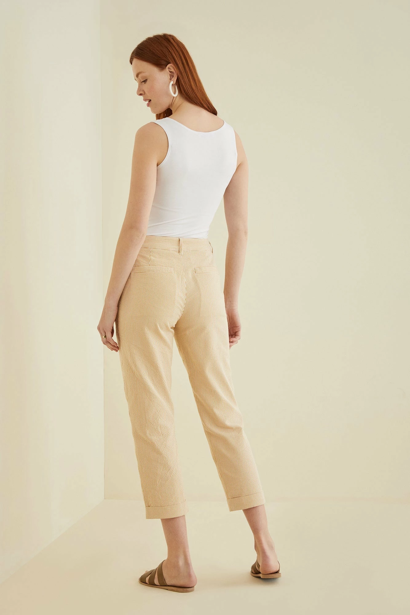 Kowtow Exclusive Edition Pants - Mustard Stripe 5 Kowtow Exclusive Edition Pants - Mustard Stripe - Image 3