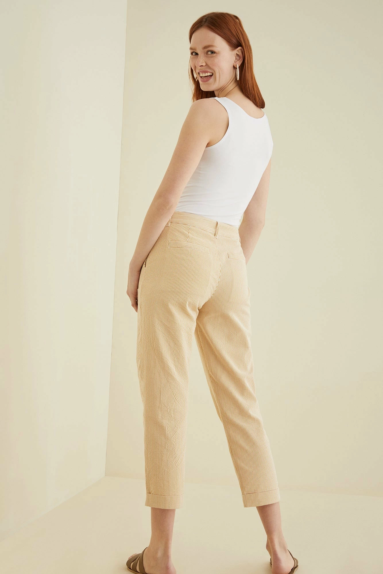 Kowtow Exclusive Edition Pants - Mustard Stripe 4 Kowtow Exclusive Edition Pants - Mustard Stripe - Image 2