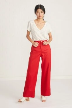 Kowtow Stage Pant -AMOUR VERT Sales stage pant red 002 web