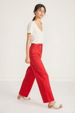 Kowtow Stage Pant -AMOUR VERT Sales stage pant red 028 LEAD web